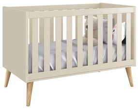 Berço Mini Cama Theo com Pés Retrô Natural - Areia