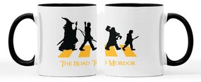 Caneca Road to Mordor O Senhor dos Anéis Branca com Alça Preta