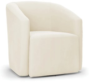 Poltrona Decorativa Base Giratória Stella Max Veludo Bege D03 - D'Rossi