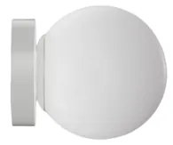 Arandela Vidro Metal Branco 15cm Ball