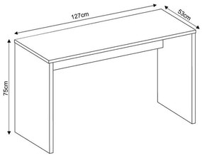 Mesa para Escritório Home Office Sem Gaveta Emma Preto Texturizado G47 - Gran Belo