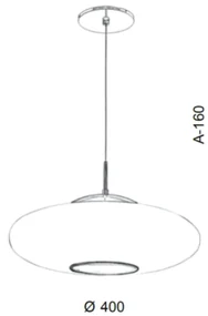 Pendente Vidro Oval Flat Ø40X16Cm Metal E Vidro 03Xg9 |Old Artisan Pd-... (CROMADO)