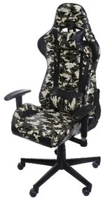 Cadeira Office Gamer Fun em Courissimo Estampa Camuflada com Base Nylon - 52109 Sun House