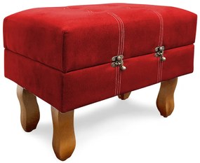 Puff Baú Decorativo Caribe 50x40cm Suede Vermelho - Sheep Estofados - Vermelho