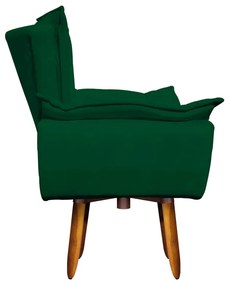 Kit 02 Poltronas Giratória Opala Suede Verde Base Pés Palito 25 cm - D'Rossi