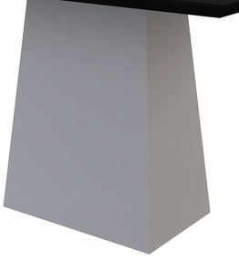 Mesa de Jantar Retangular Tampo com Vidro Ester 135 cm Preto Base Off White - D'Rossi