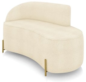Sofá 2 Lugares Orgânico 140cm Pé Dourado Morgan Bouclê D03 - D'Rossi - Bege