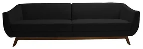 Sofá 3 Lugares Boomer 230cm PU Sintético Preto G15 - Gran Belo