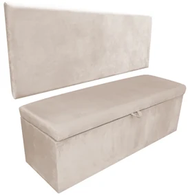 Kit Calçadeira e Painel Clean 90 cm Suede D'Rossi - Bege