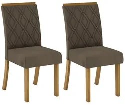 Kit 2 Cadeiras Estofadas para Sala de Jantar Vita Nature/Bege - Henn