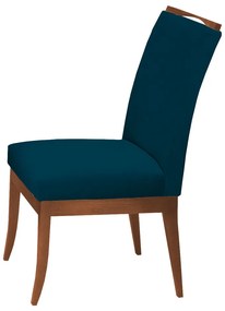 Conjunto 8 Cadeiras Sala de Jantar Lana Veludo Azul Marinho