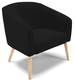 Poltrona Decorativa Pé Palito Natural Stella Linho D03 - D'Rossi - A79 Preto