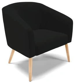 Poltrona Decorativa Pé Palito Natural Stella Linho D03 - D'Rossi - A79 Preto