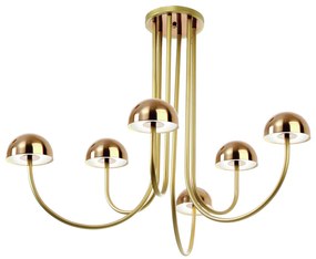 Plafon Mushroom 79X86X82Cm Metal Alumínio 18Xg9 - Old Artisan Plf-5834... (DOURADO FOSCO / DOURADO BRILHO)