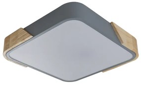 Plafon Led De Sobrepor Madeira Metal 30W - CINZA