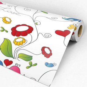 Papel de parede adesivo floral love