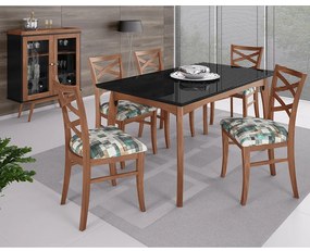 Conjunto de Jantar Victória com Cadeira Veneza Miller Interiores - Mesa 1,80 com 8 cadeiras