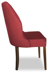 Cadeira De Jantar Safira Suede Vermelho