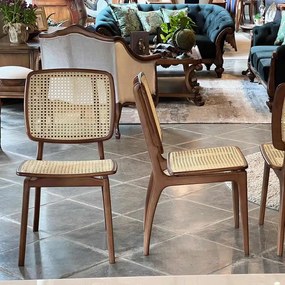 Cadeira Flórida Tela Sextavada Estrutura Madeira Maciça Design Contemporâneo