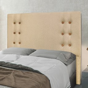 Cabeceira Cama Box King 195 cm Genova Linho S04 - D'Rossi - Dourado