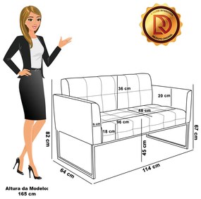 Namoradeira e Poltrona Industrial Dourado Elisa Bouclê D03 - D'Rossi - Mostarda