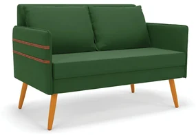 Namoradeira 02 Lugares Mari Suede Pés Palito Castanho - D'Rossi - Verde