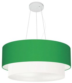 Lustre Pendente Duplo Cilíndrico Vivare Md-4370 Cúpula Tecido 55x50cm - Bivolt