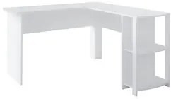 Mesa Escrivaninha em L Malu e Estante Livreiro 45x81cm Lean A06 Branco