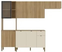 Cozinha Compacta Balcão Com Tampo 120cm Laura Plus Freijó/Soft Z06 - M