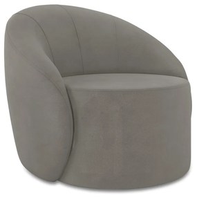 Poltrona Decorativa Orgânica Giratória Lua Suede D03 - D'Rossi - Grafite