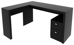 Mesa com 2 Gavetas para Escritório Home Office ME4129 MDP Preto G69 - Gran Belo