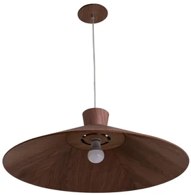 Pendente Conico Madeira Nogueira 64cm