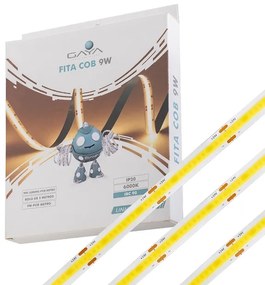 Fita De Led Cob 9W Por Metro 24V Irc90 5 Metros - LED BRANCO FRIO (6000K)