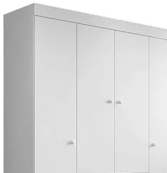 Guarda Roupa Infantil 136cm 4 Portas 3 Gavetas Duda Branco   - Phoenix