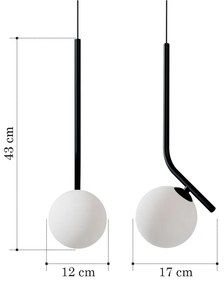 Kit 02 Pendente Angular Globo Ø12Cm C/ Rosca Alumínio 1Xg9 - Qimporta... (PRETO, FOSCO)