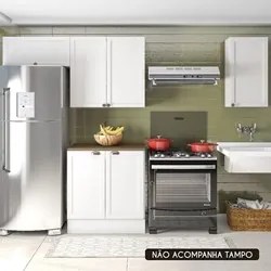 Armário de Cozinha Modulado 4 Peças Sem Tampo CJ11 Duna P09 Branco - M