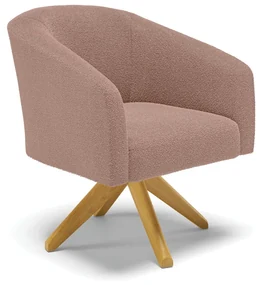 Poltrona Decorativa Giratória MA30 Stella Bouclê D03 - D'Rossi - Rose