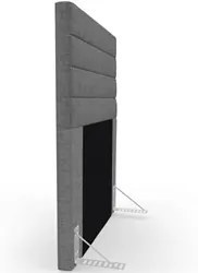 Cabeceira Cama Box Solteiro 90cm Rubi W01 Linho Cinza Escuro - Mpozena
