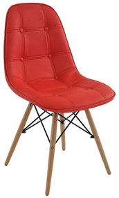 Cadeira Decorativa Sala e Escritório Cadenna PU Sintético Vermelha G56 - Gran Belo