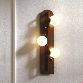Arandela Graça 16X78X16Cm 03Xg9 Globo 10Cm - Usina 90025/3 (CB-V - Cobre Escovado Verniz, Branco (Fosco))