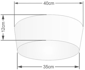 Plafon Cone Md-3003 Cúpula em Tecido 12/40x35cm Rústico Cinza - Bivolt