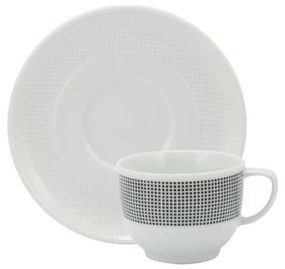 Xícara Chá Com Pires 200Ml Porcelana Schmidt - Dec. Luna 2380