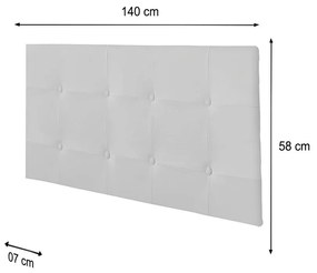 Painel Luna Para Cama Box Casal 140 cm Corino Branco - D'Rossi