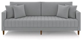 Sofá Living Decorativo Hamburgo 2 Lugares 156cm com Almofadas Pés em Madeira Veludo Cinza G33 - Gran Belo