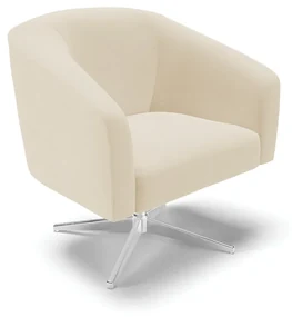 Poltrona Decorativa Giratória Cromada Stella Linho D03 - D'Rossi - A27 Areia