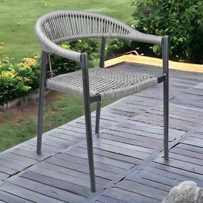 Kit 5 Cadeiras Área Externa de Alumínio Carmy com Corda Naútica Grafite G56 - Gran Belo