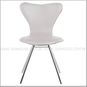 Cadeira Jacobsen Cromada Corino Branco - 12346 Sun House