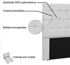 Cabeceira Verona Para Cama Box Solteiro 90 cm Corino - D'Rossi - Branco