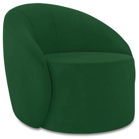 Poltrona Decorativa Orgânica Giratória Lua Suede D03 - D'Rossi - Verde