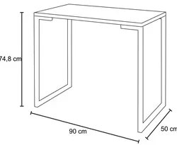 Mesa Escrivaninha Fit 90cm Castanho e Cadeira Charles FT1 Preta - Mpoz